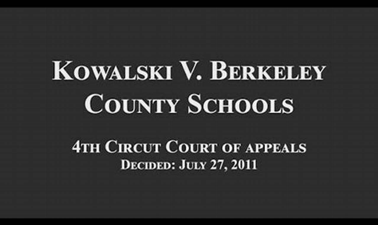 Student Speech Rights: Kowalski v. Berkeley County Schools Case & Impact Best Schools in America: Top Public & Private Options Student Speech Rights: Kowalski v. Berkeley County Schools Case & Impact | Best Schools in America: Top Public & Private Options