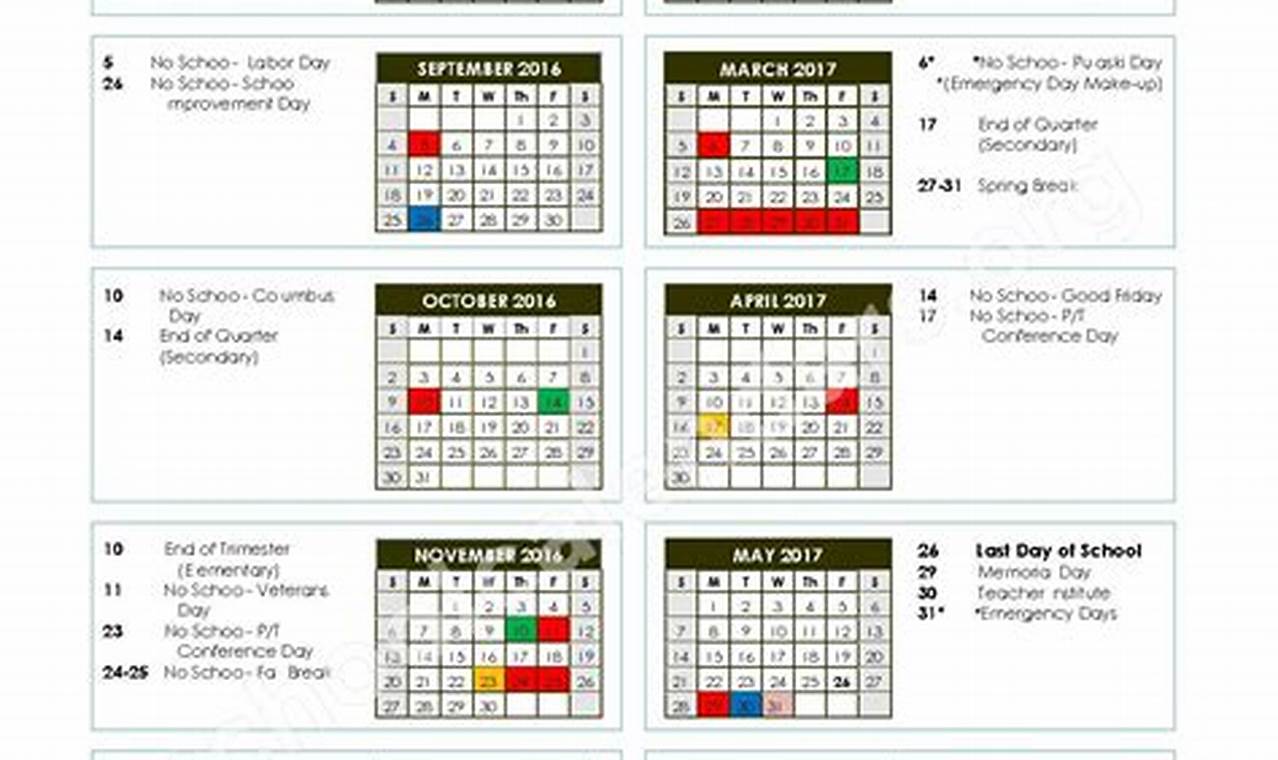 Official Rockford Public Schools 205 Calendar Dates