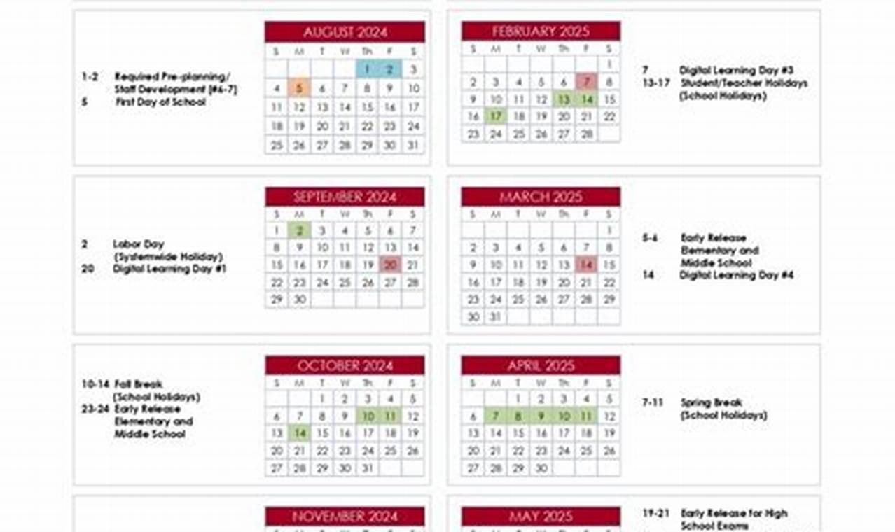 Calendario escolar 2024 a 2025 gwinnett 2