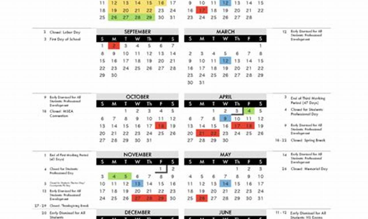 Official Worcester County Schools Calendar Dates