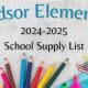 Pre-K to 5th: Windsor Elementary Supply List 2024 | Best Schools in America: Top Public & Private Options