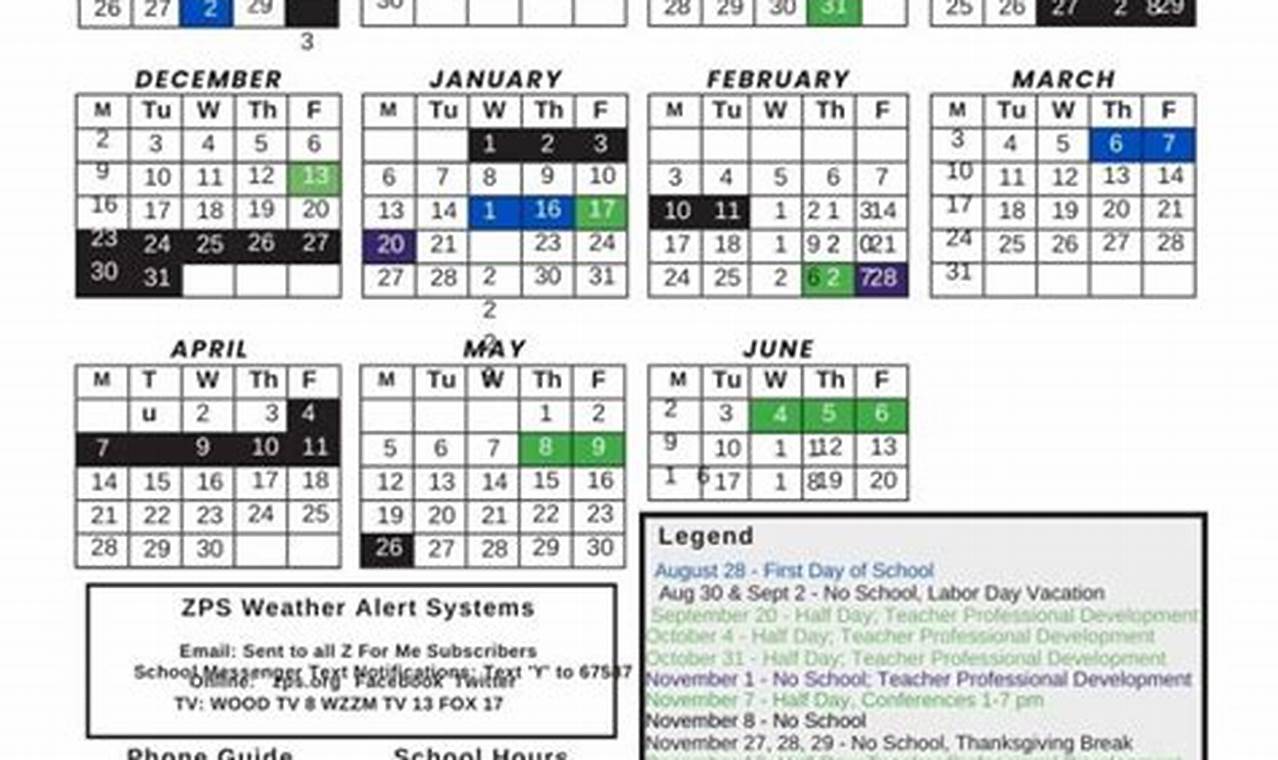 Access Zeeland Public Schools Calendar 2023 24