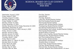 Official Clay County School Calendar 2024-2025 | Dates | Best Schools in America: Top Public & Private Options